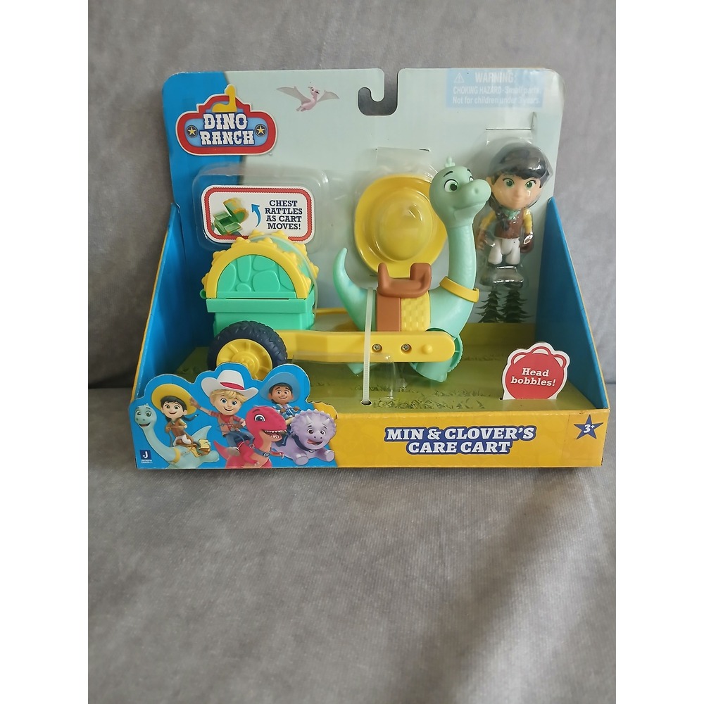Dino Ranch Min & Clover's Care Cart Vehicle and 3 Inch Figure Set New